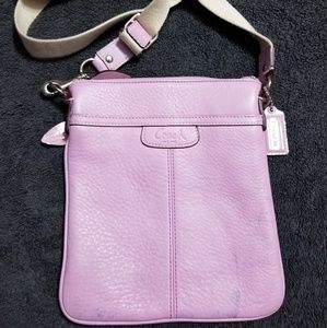 Coach purple leather cross body bag